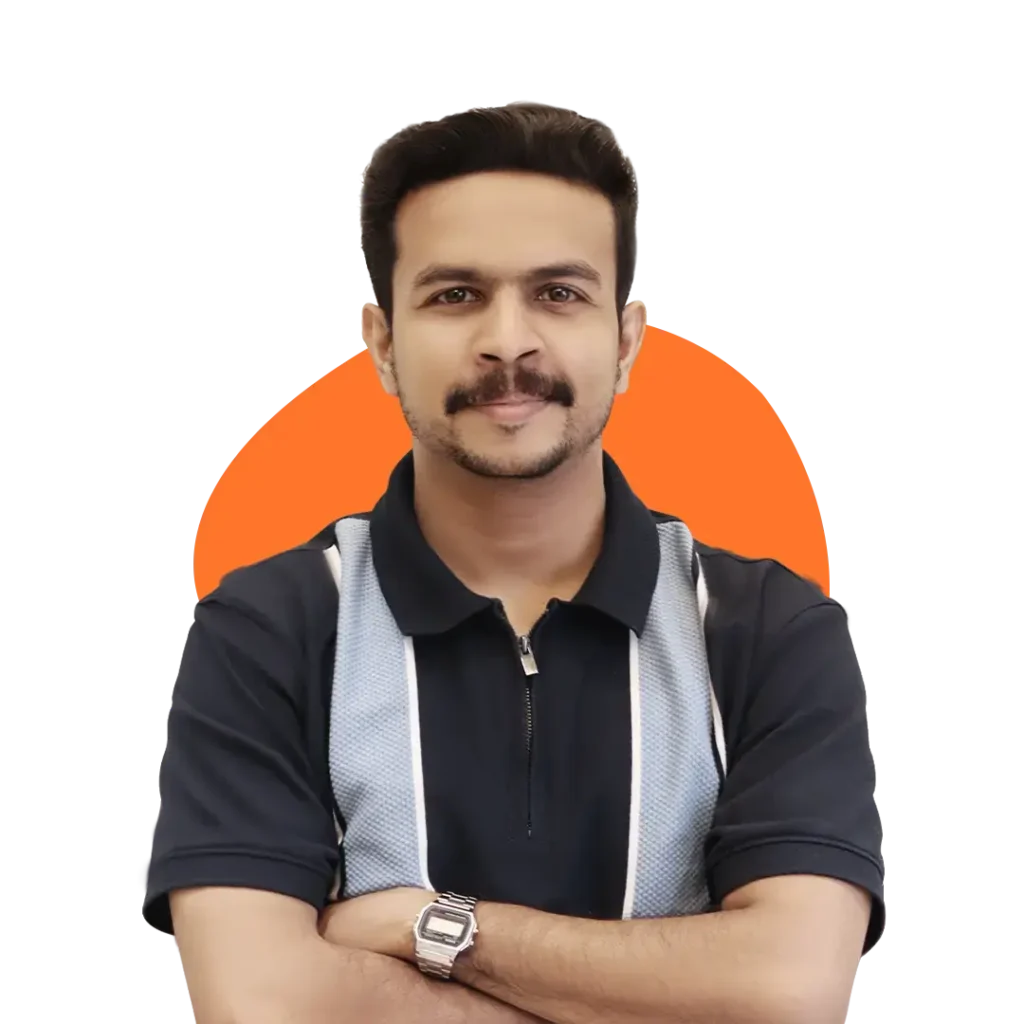 Hero section portrait of Adhil Noaushad, best graphic designer in Kerala showcasing creative portfolio
